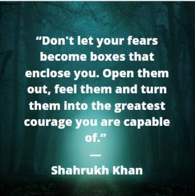 whatsapp status quotes by Shahrukh Khanon fear