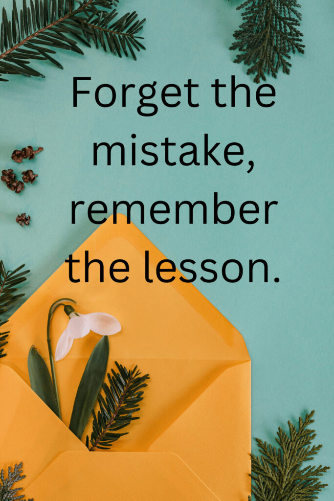 forget the mistake & remember the lesson quote