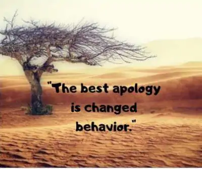 changed behavior and apology status quotes