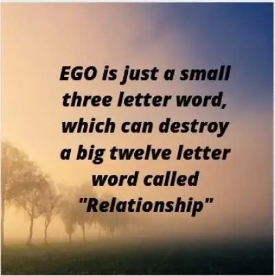 whatsapp Status quotes on ego ends relationship