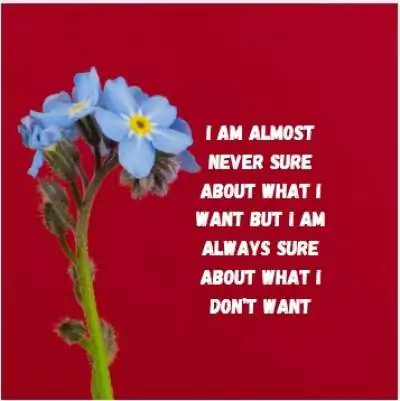 status on what i want and what I don't want