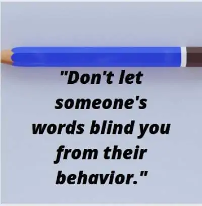 one line status quotes on words and behavior 