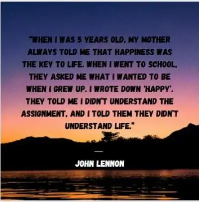 happiness in life status quotes by john lennon