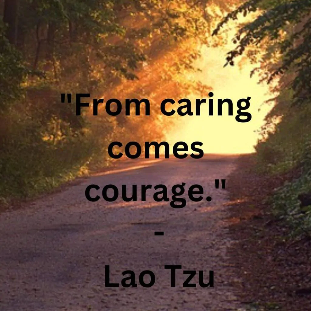 from caring comes courage quote by Lao Tzu