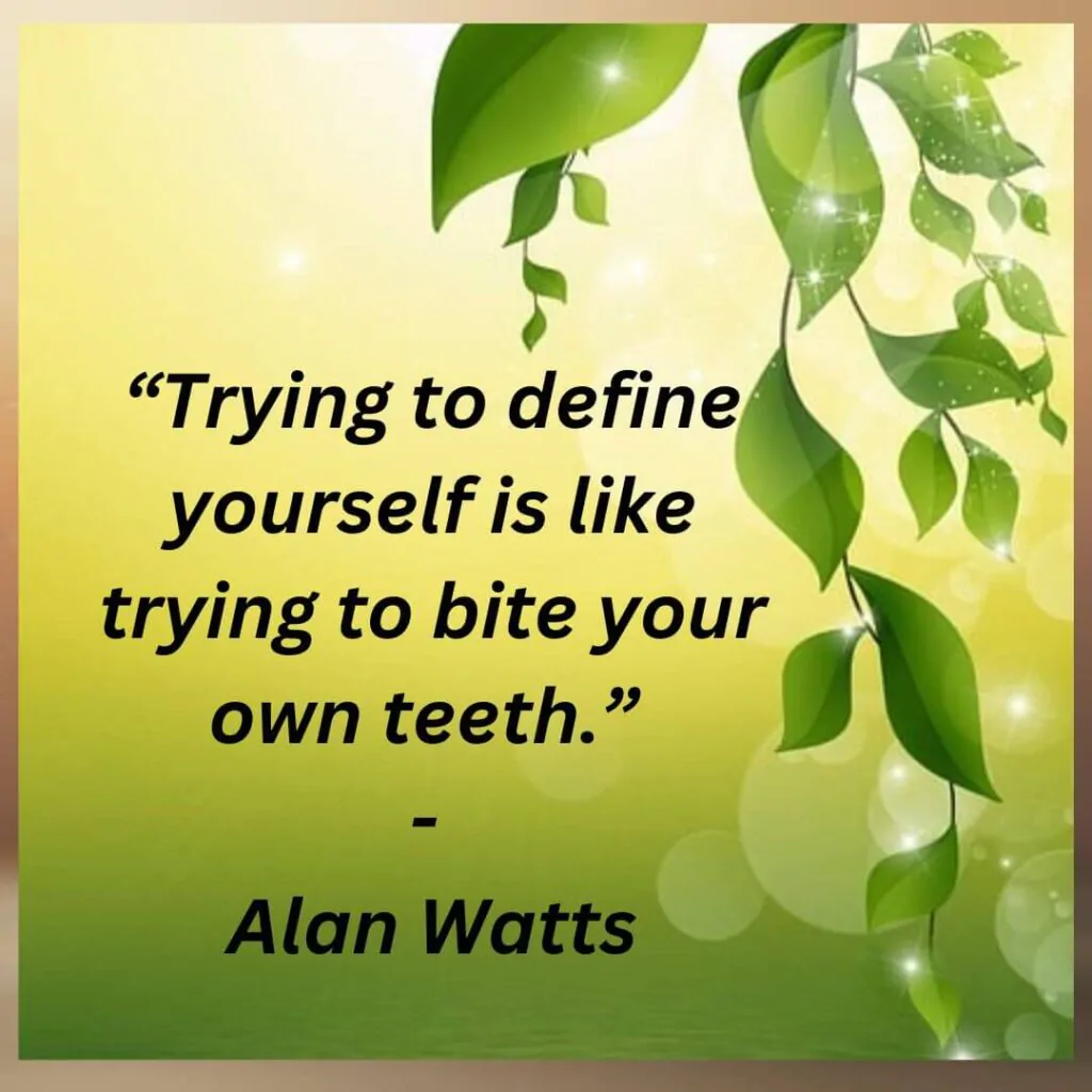 Alan Watts quotes on trying to define yourself is like