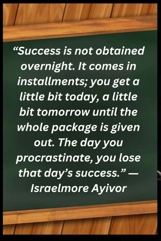 quote on success comes in installments