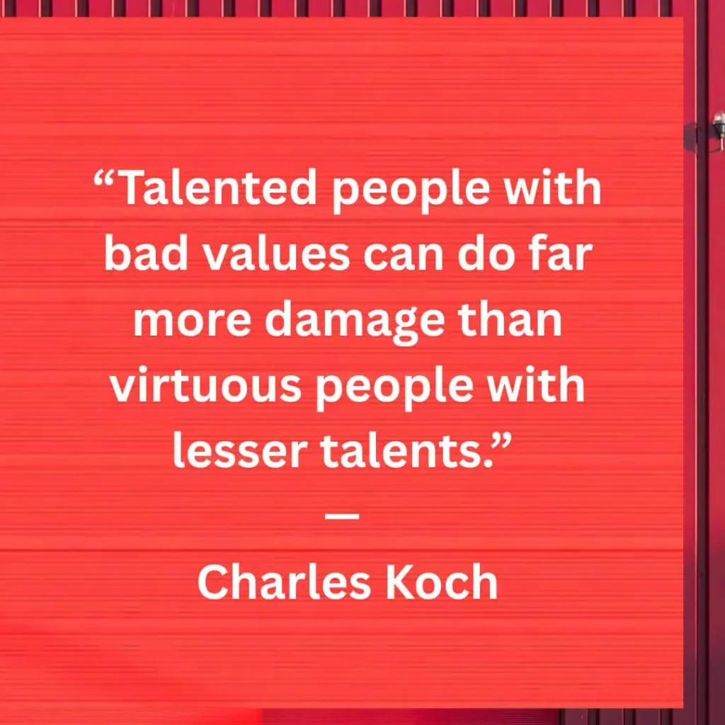 A professional graphic featuring an inspirational quote about the importance of integrity, character, and ethical leadership.