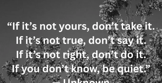 if its not yours don't take it