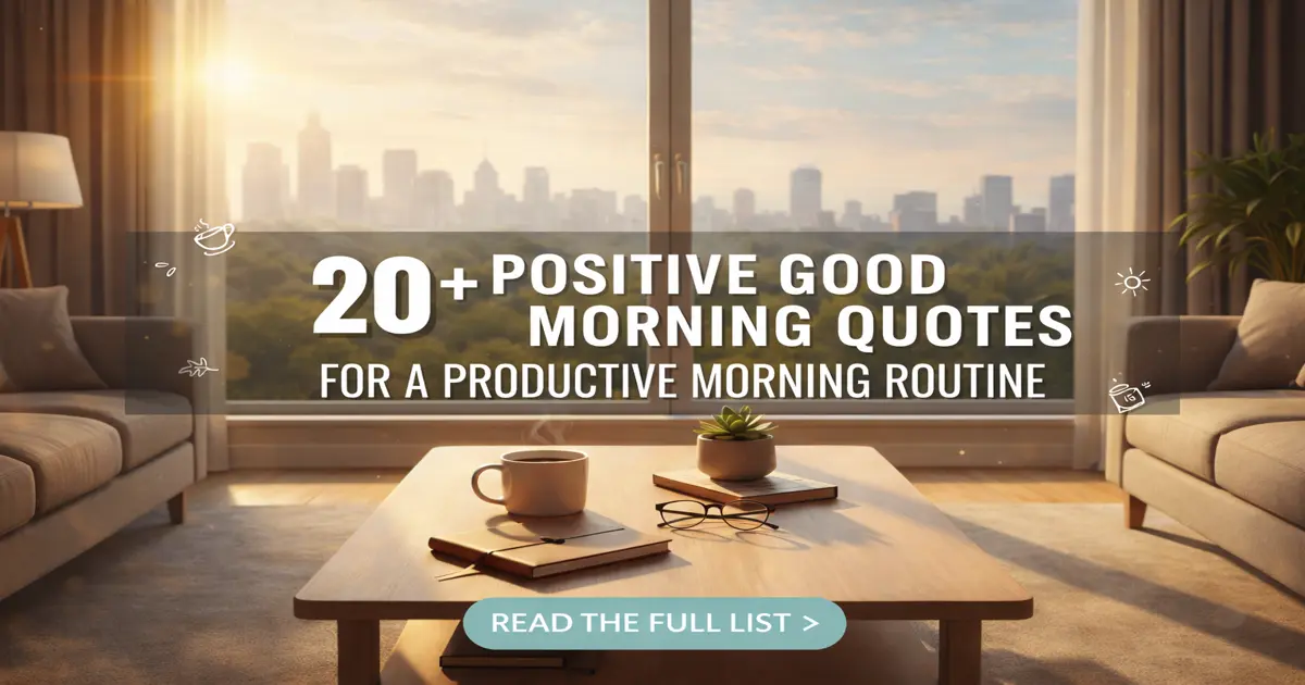 Good Morning Quotes Featured Image with Sunrise and Text for Daily Inspiration