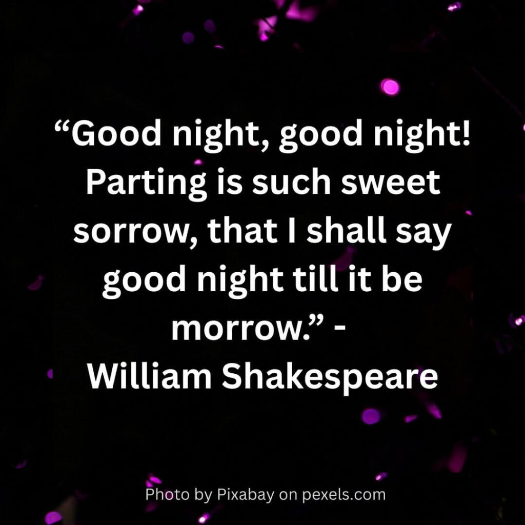 Good night Quote by William Shakespeare 