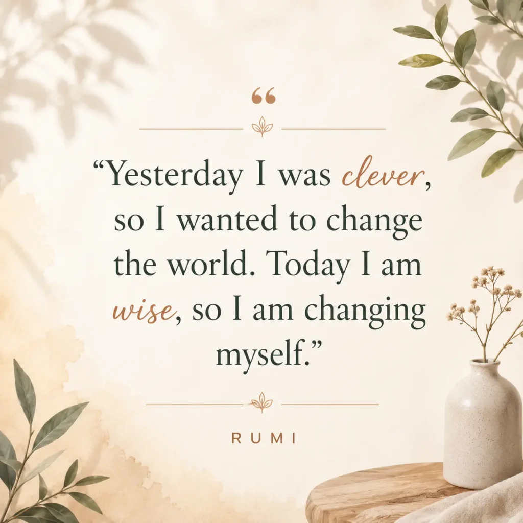 Calm minimalist quote image representing daily affirmations for self-care, focusing on inner growth, healing, and emotional balance