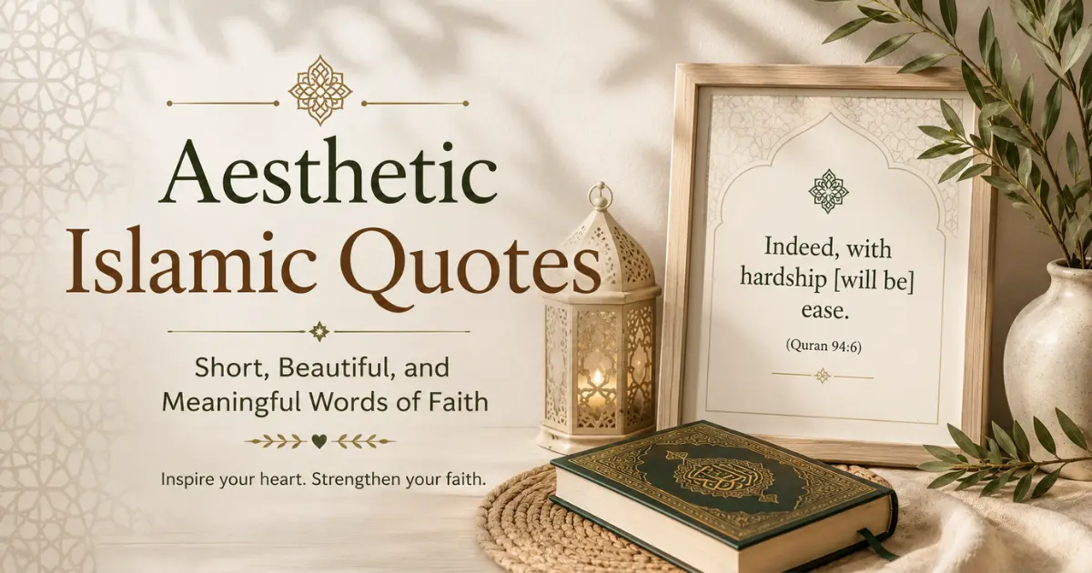 Aesthetic Islamic quotes design with Quran, soft neutral tones, and meaningful words of faith
