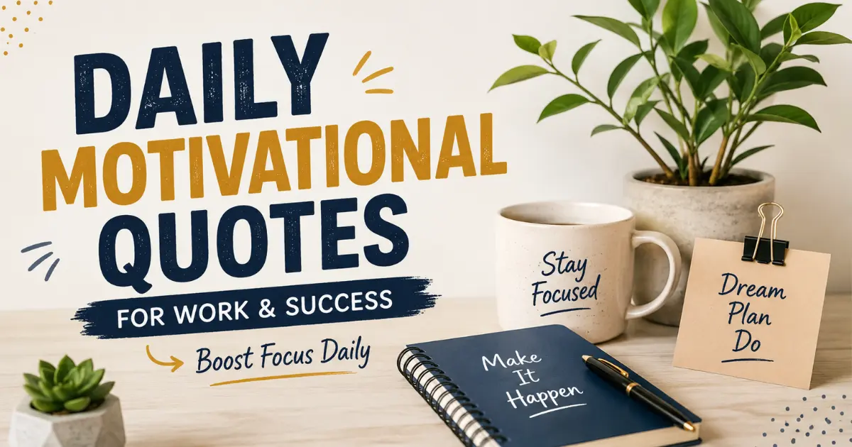 Daily motivational quotes for work and success to boost focus, productivity, and discipline