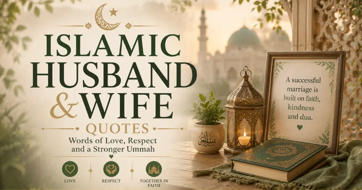 Islamic husband wife quotes about love, respect, patience, and a blessed marriage in Islam