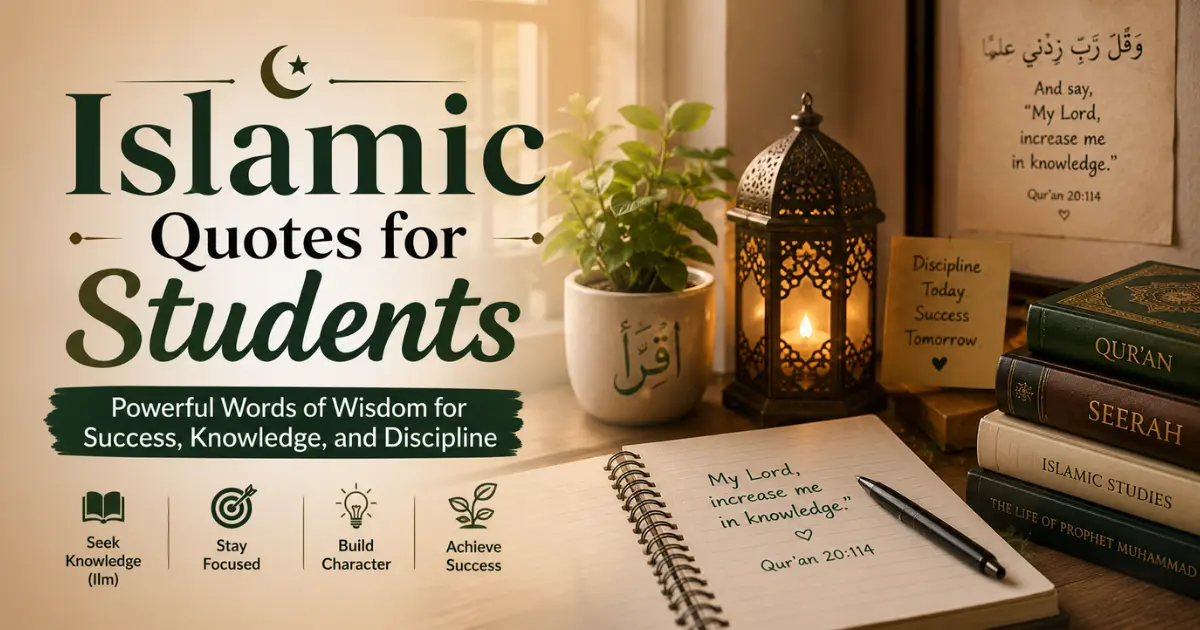 Islamic quotes for students to inspire faith, focus, patience, and success in studies and life