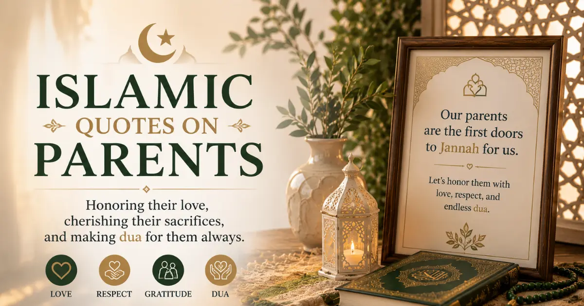 Islamic quotes on parents highlighting love, respect, gratitude, and the importance of parents in Islam