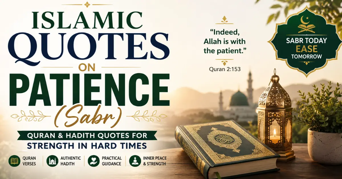 Islamic quotes on patience highlighting sabr, faith, strength, and trust in Allah during difficult times