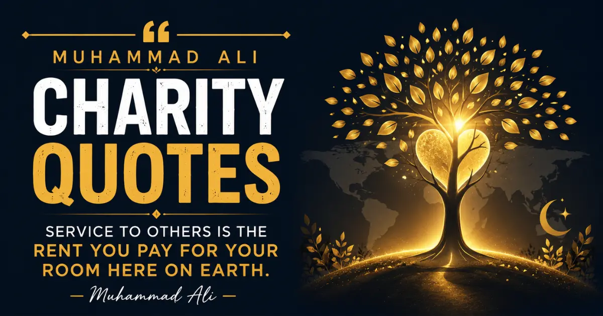 Muhammad Ali charity quote service to others is the rent you pay minimalist featured image