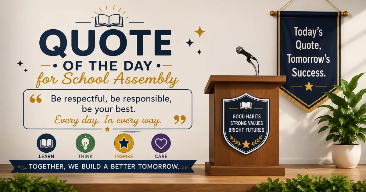 Quote of the day for school assembly to inspire students with positive values and motivation