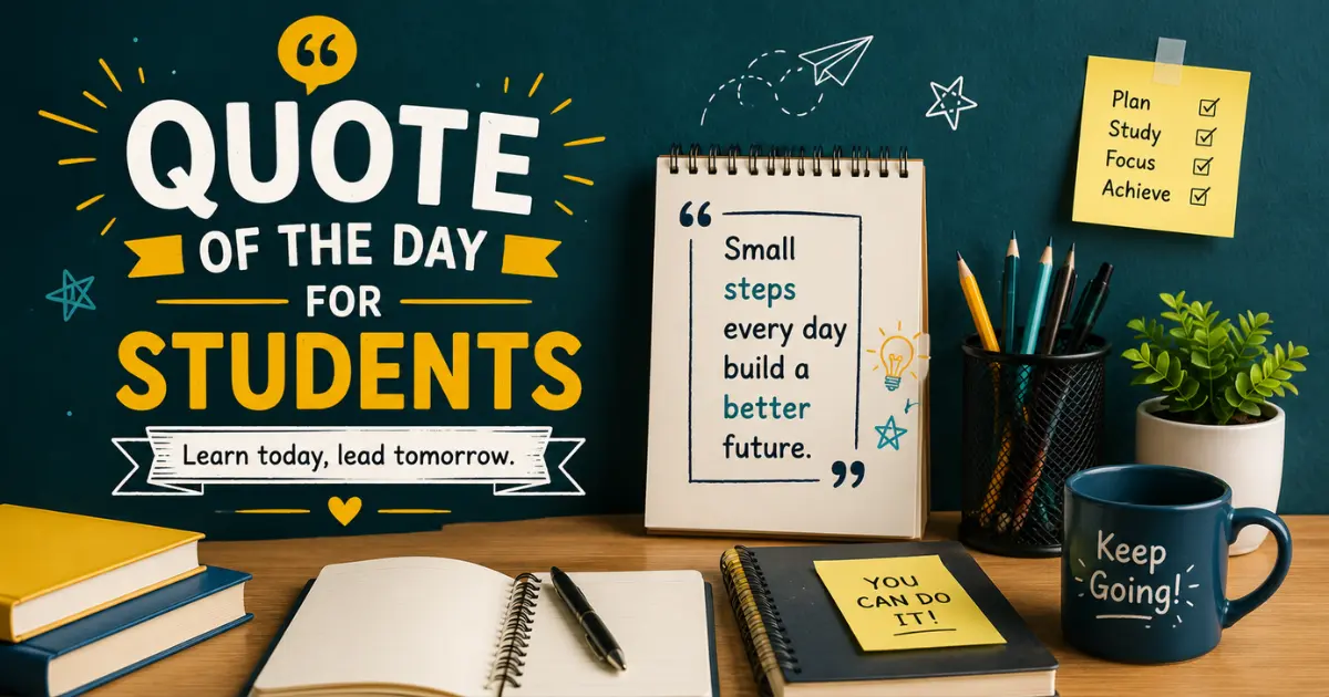 Quote of the day for students to stay motivated, focused, and achieve academic success