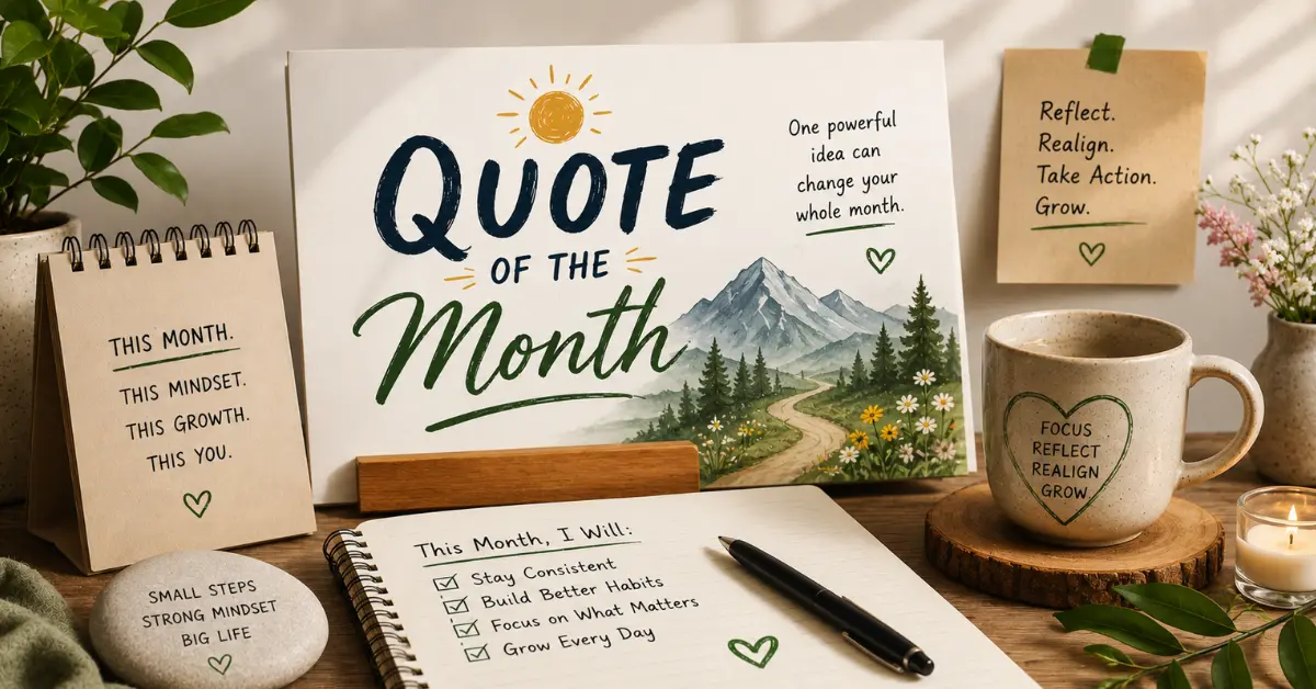 Quote of the month to inspire motivation, positivity, and personal growth
