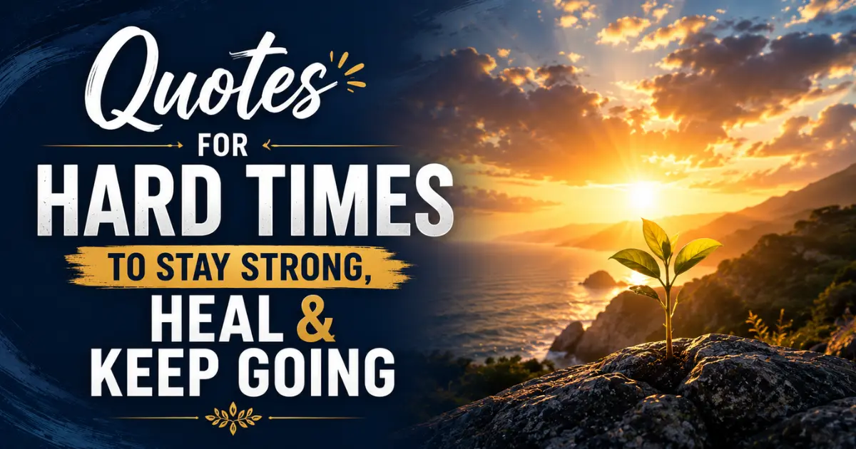 Inspirational sunrise over the ocean with a small plant growing from rock, symbolizing strength, healing, and hope during hard times
