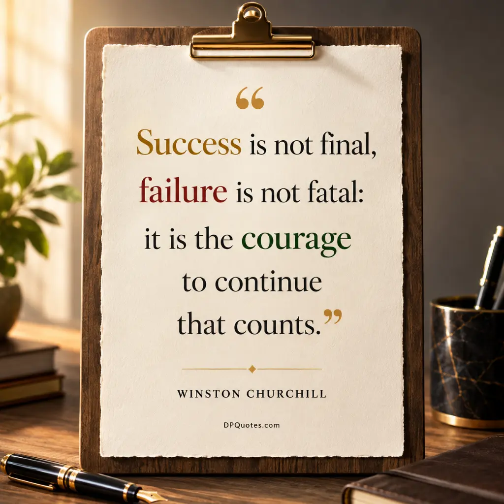 motivational quote of the day about success and failure courage to continue